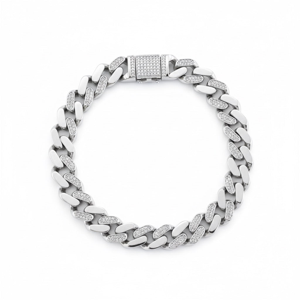 Iced Cuban Silver Bracelet