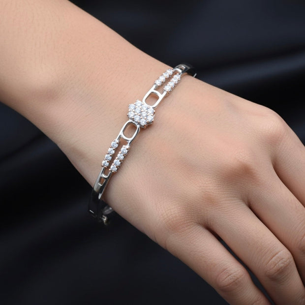 Pink Pave Silver Bracelet