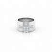 Wide Cuff Baguette Cluster Ring with Pavé Accents
