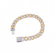 Oval Diamond Cuban Silver Bracelet