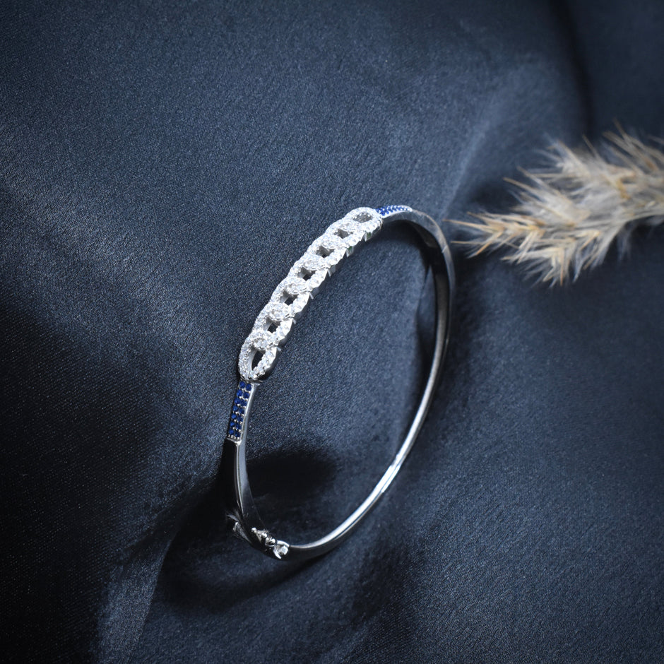 Crushed Leaf Silver Bracelet