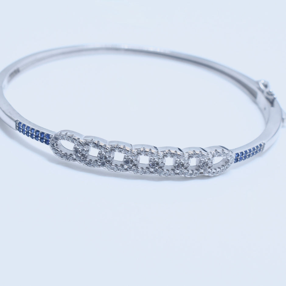 Crushed Leaf Silver Bracelet