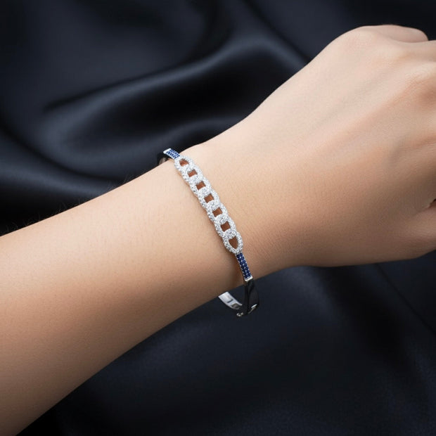 Crushed Leaf Silver Bracelet