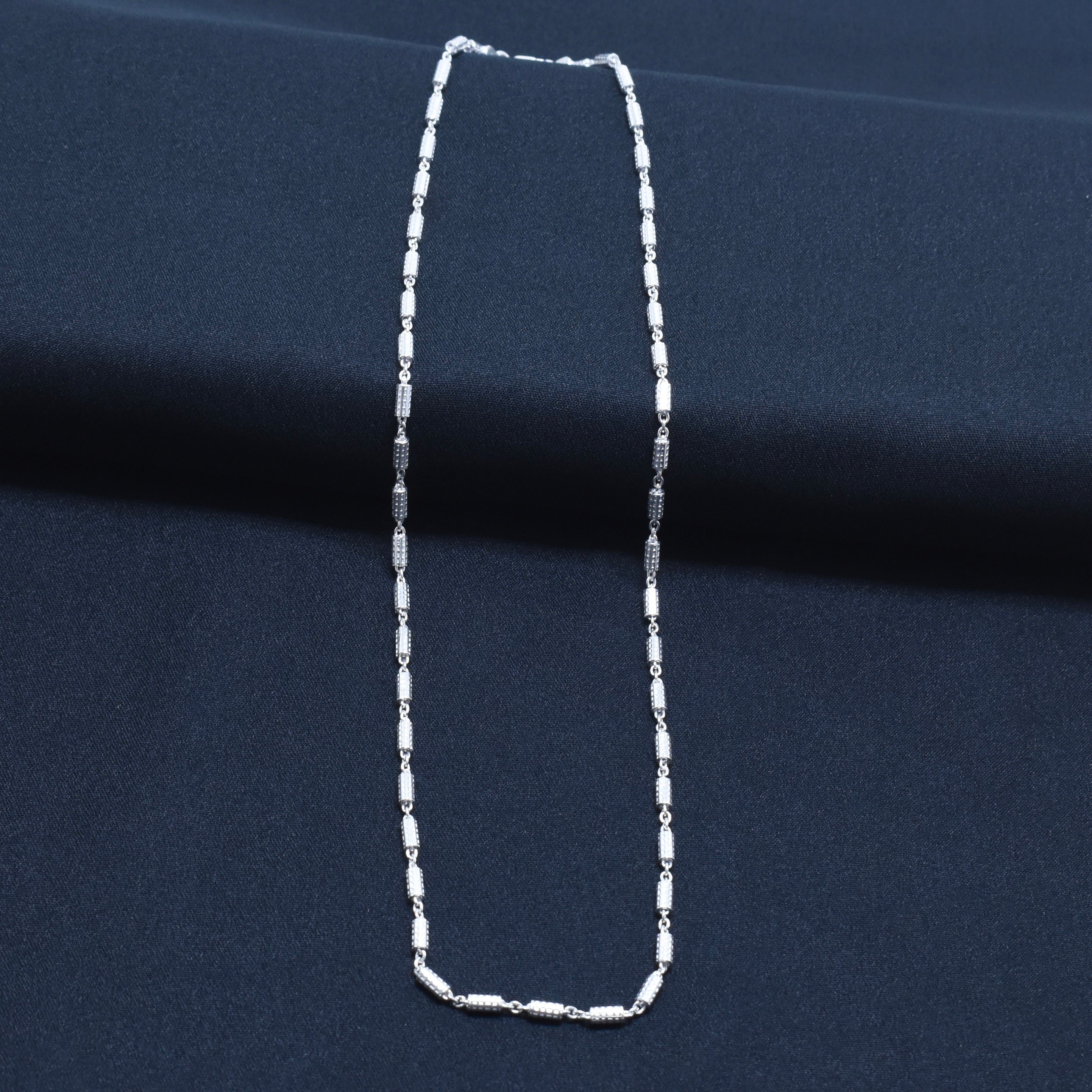 Twisted Oval Segment Silver Unisex Chain
