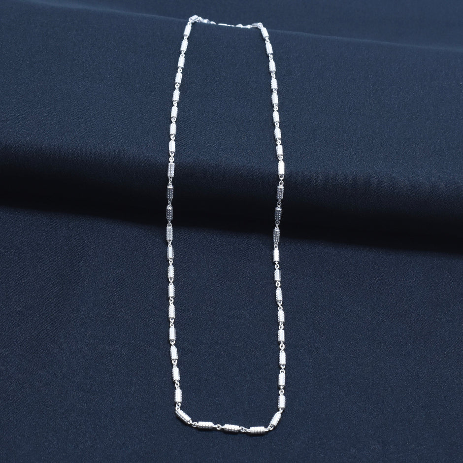 Twisted Oval Segment Silver Unisex Chain