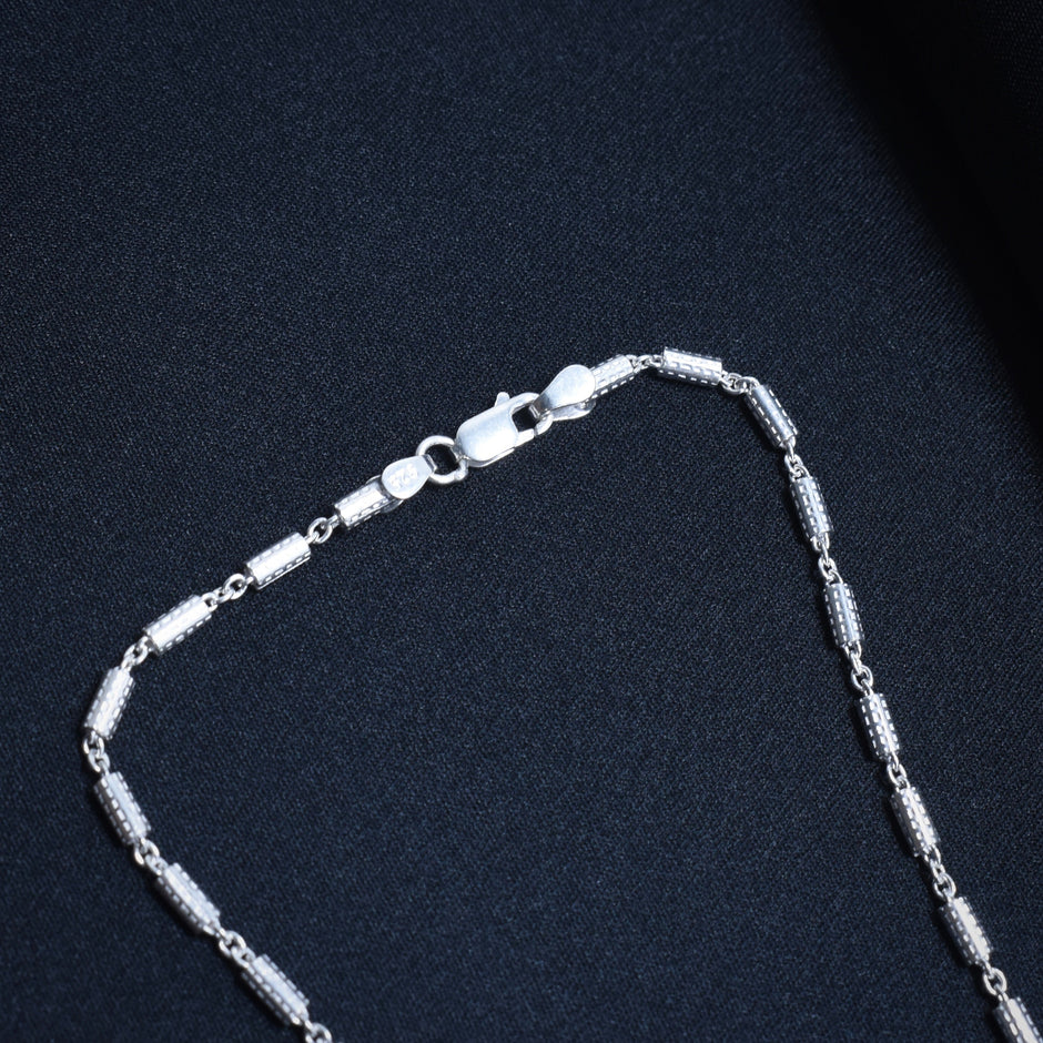 Twisted Oval Segment Silver Unisex Chain