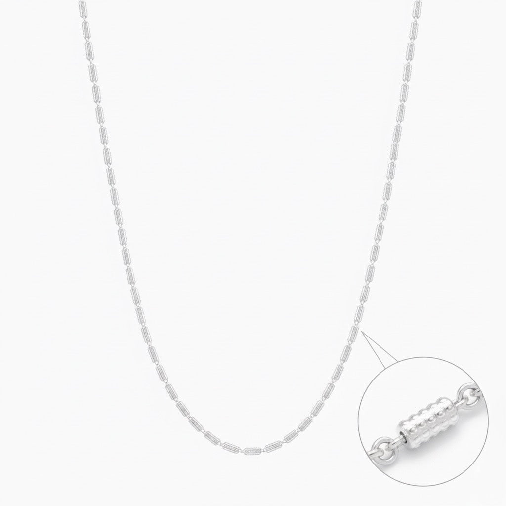 Twisted Oval Segment Silver Unisex Chain