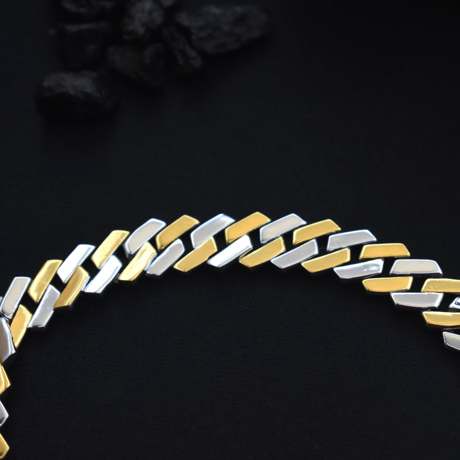 Versace Medallion Cuban Silver Bracelet