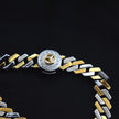 Versace Medallion Cuban Silver Bracelet