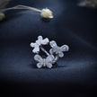 Silver Floral Twin Ring