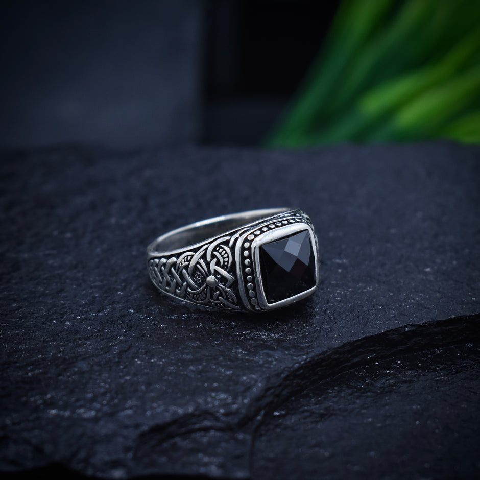 Sultan Square Onyx Turkish Signet Ring