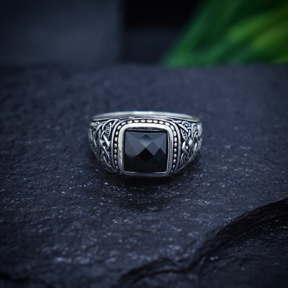 Sultan Square Onyx Turkish Signet Ring