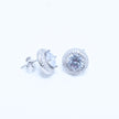 Rim Solitaire Silver Earrings
