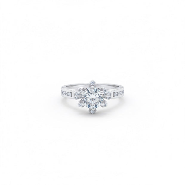 Silver Royal Prong Cluster Ring