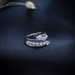 Triple Row Pear & Round Stone Wrap Ring