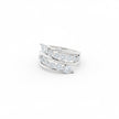 Triple Row Pear & Round Stone Wrap Ring