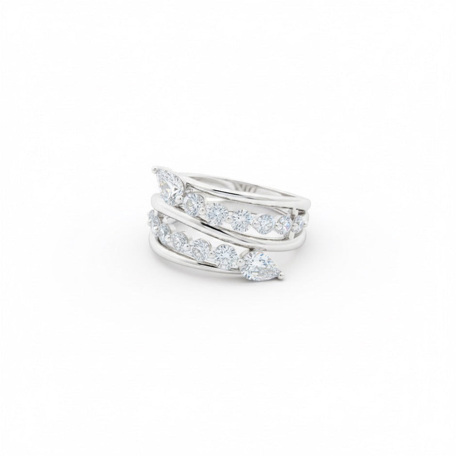 Silver Vine Curve Ring