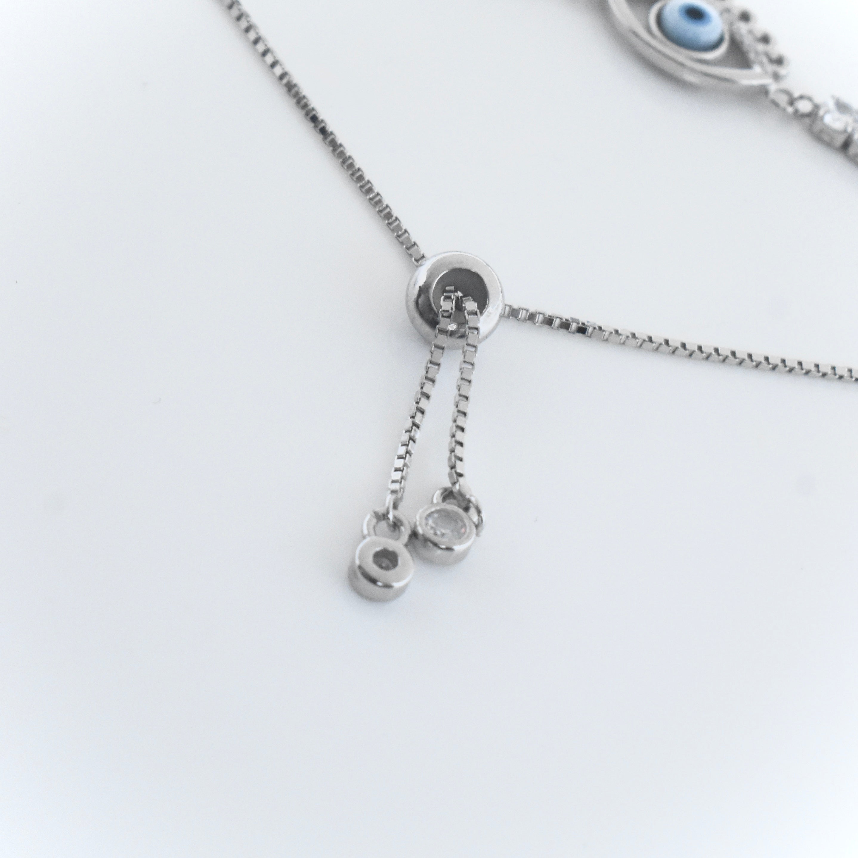 Evil Eye Charm Silver Bracelet