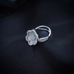 Silver Petal Shine Bloom ring