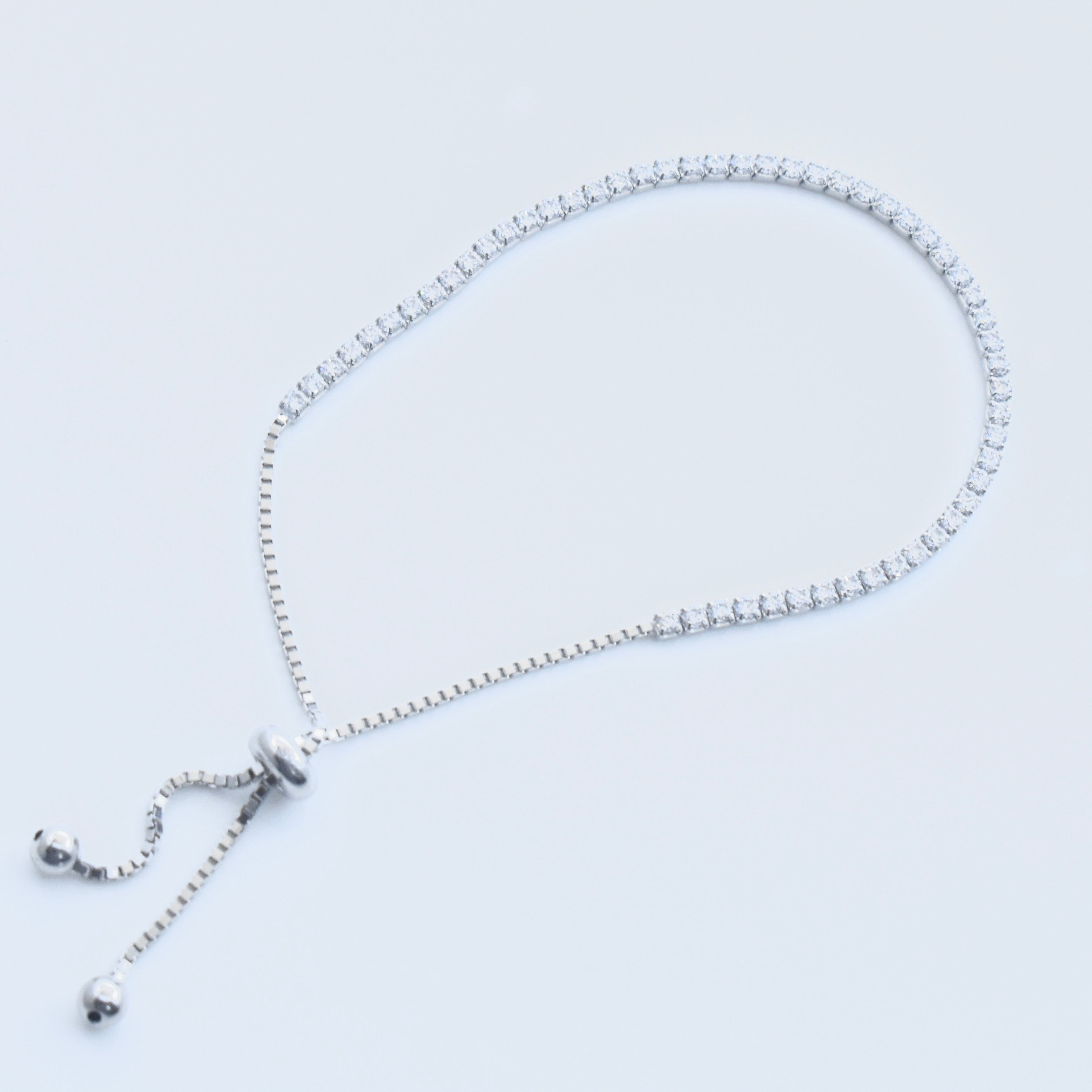 Crystal Tennis Silver Bracelet