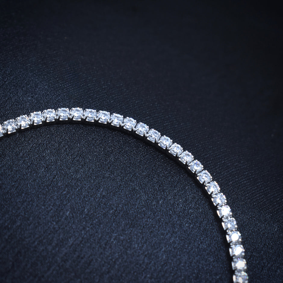 Crystal Tennis Silver Bracelet