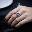 Silver Crossover Shine Ring