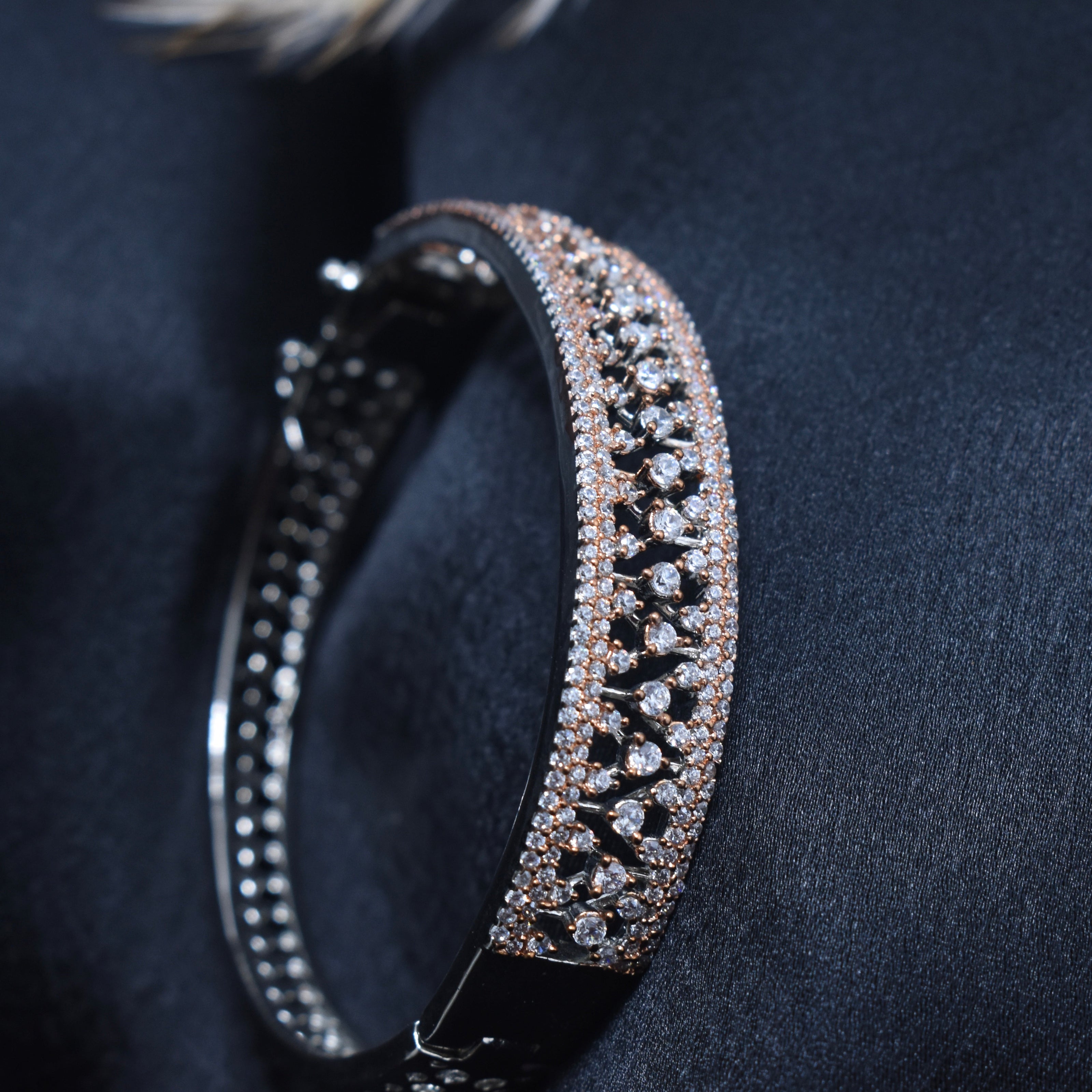 Lattice Band Silver Bracelet