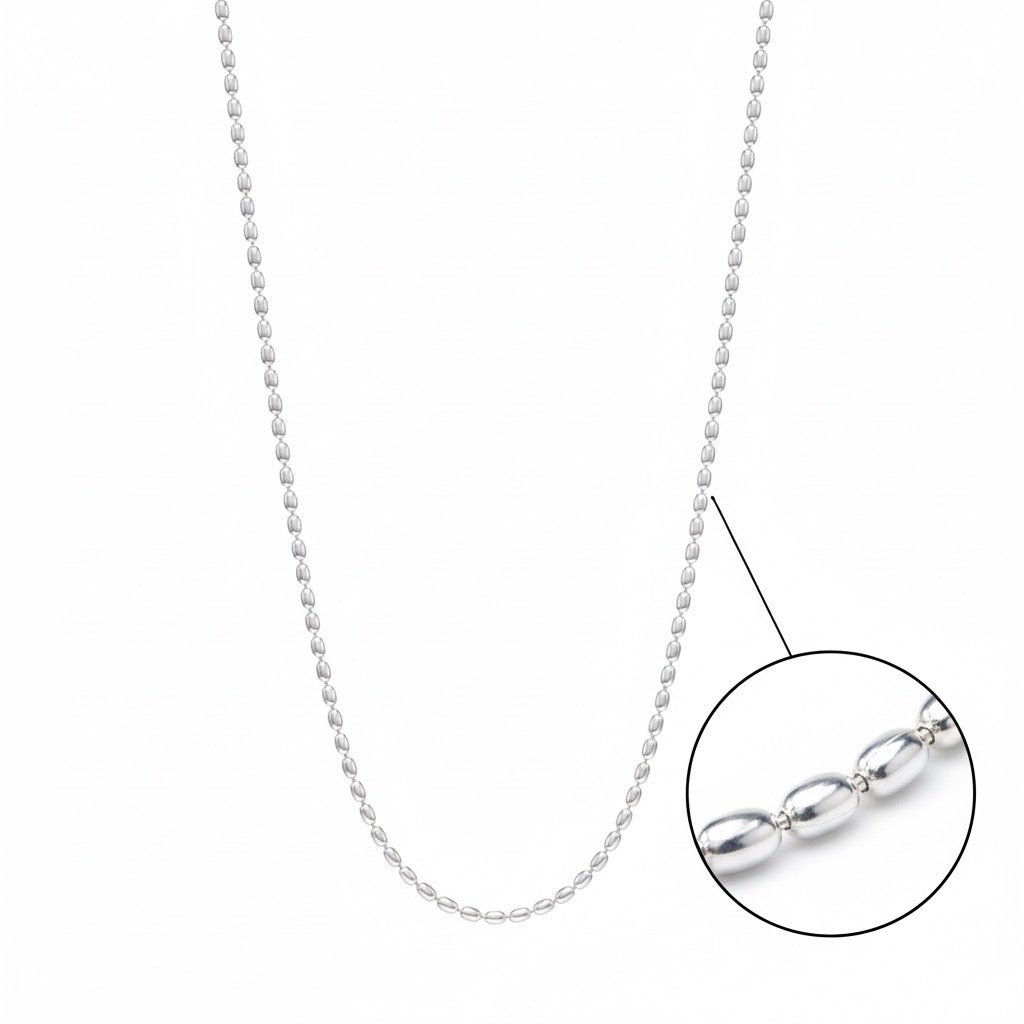 Polished Bead Silver Chain
