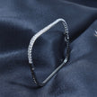 Square Stone Tennis Silver Bracelet