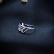 Elegant Pink Gem Swirl Silver Ring
