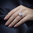 Pear-Shaped Pink Stone Halo Wrap Ring