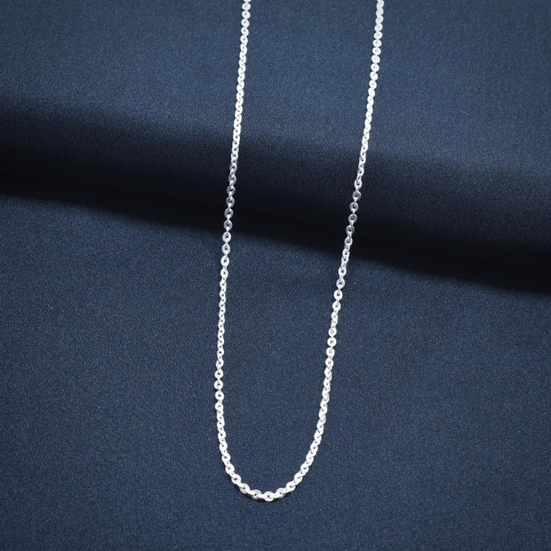 Subtle Textured Oval Silver Chain