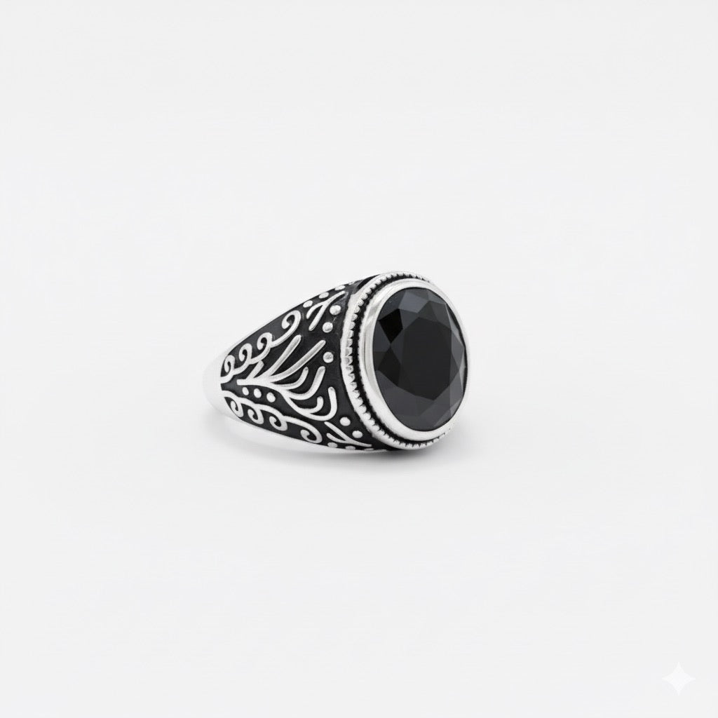 Antique Silver Swirl Edge Ring