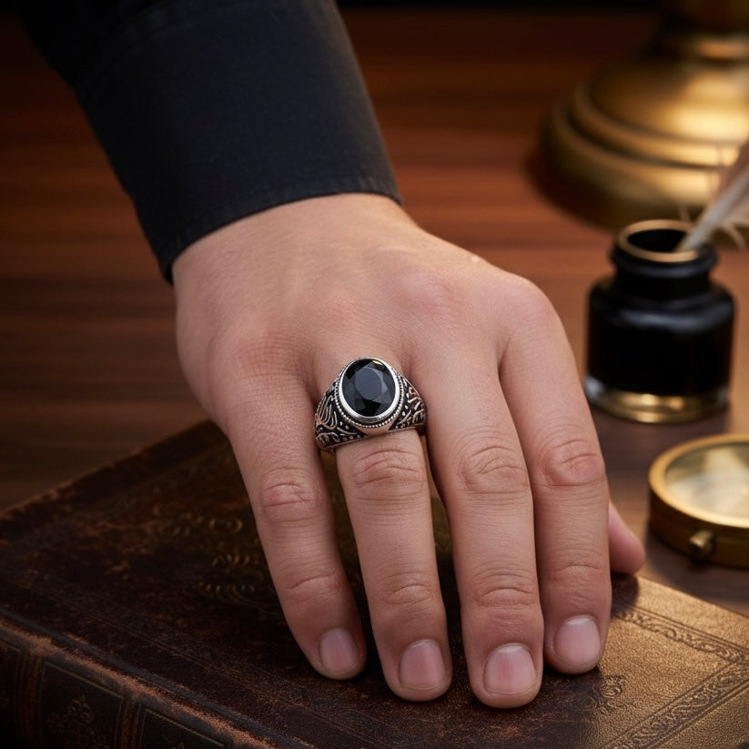 Antique Silver Swirl Edge Ring