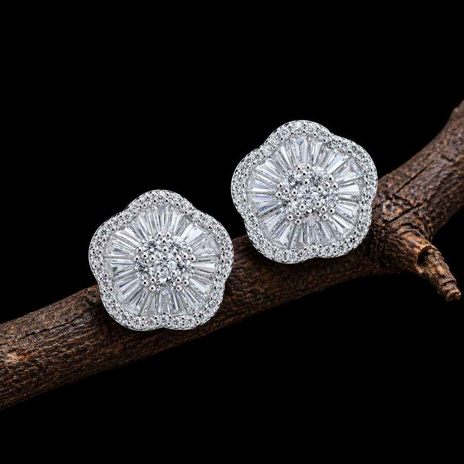 Brilliant Solitaire Double Halo Studs