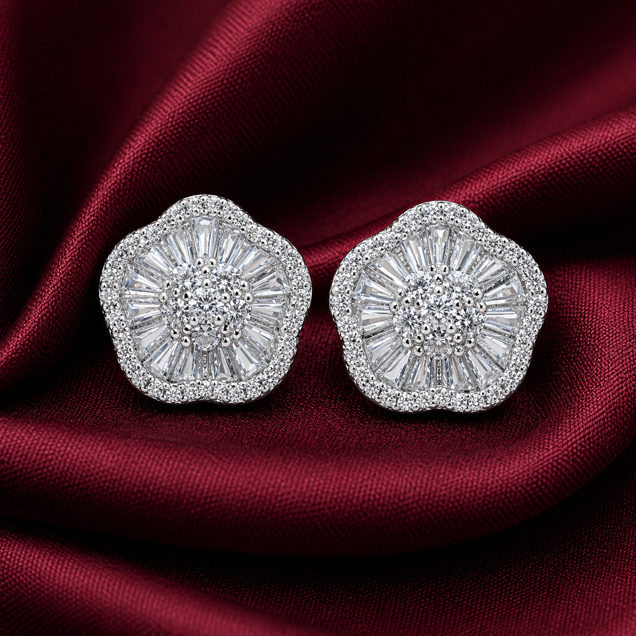 Brilliant Solitaire Double Halo Studs