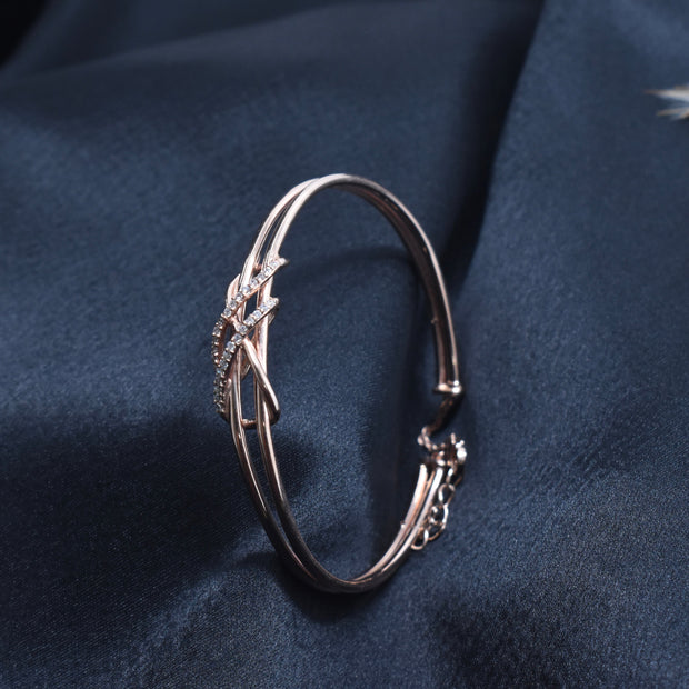 Infinity Twist Design Silver Bracelet