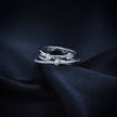 Luxury Criss-Cross Pave Silver Ring