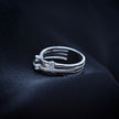 Luxury Criss-Cross Pave Silver Ring