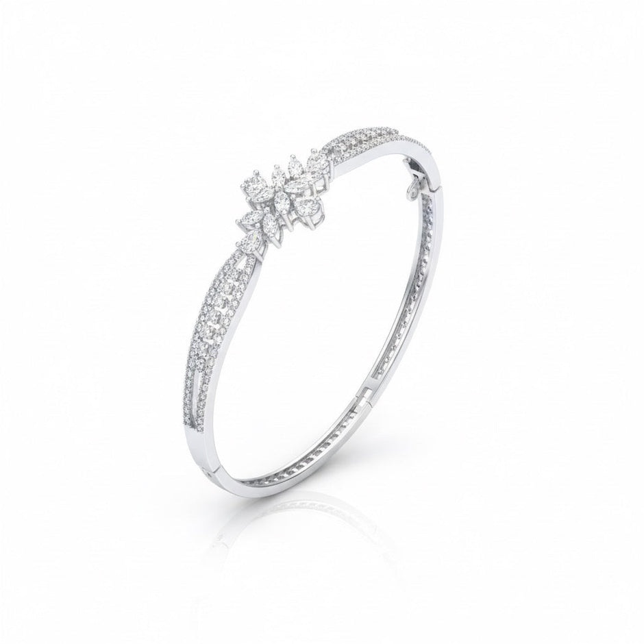 Pave CZ Diamond - Look Silver Bracelet
