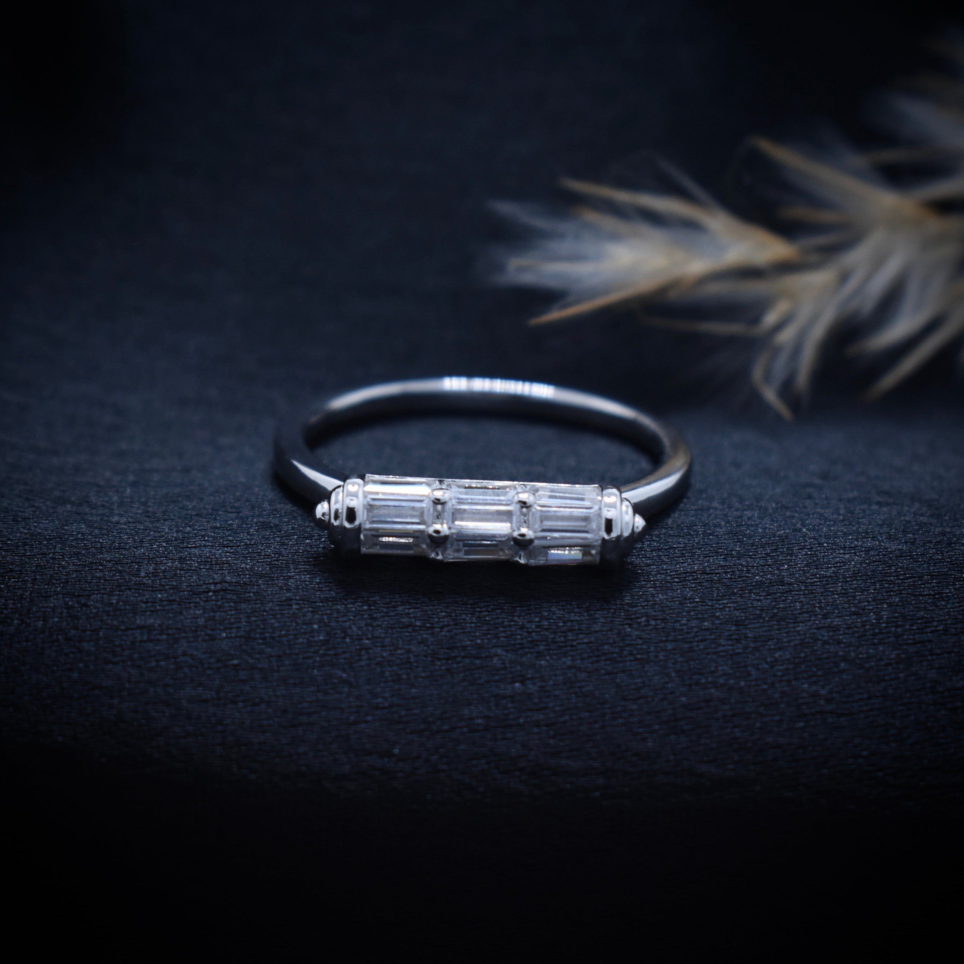 Silver Barrel Motif Ring