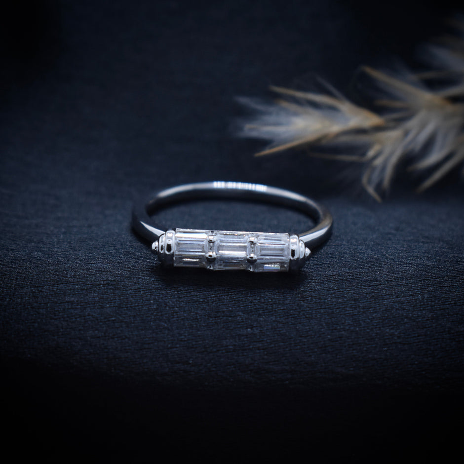 Silver Barrel Motif Ring