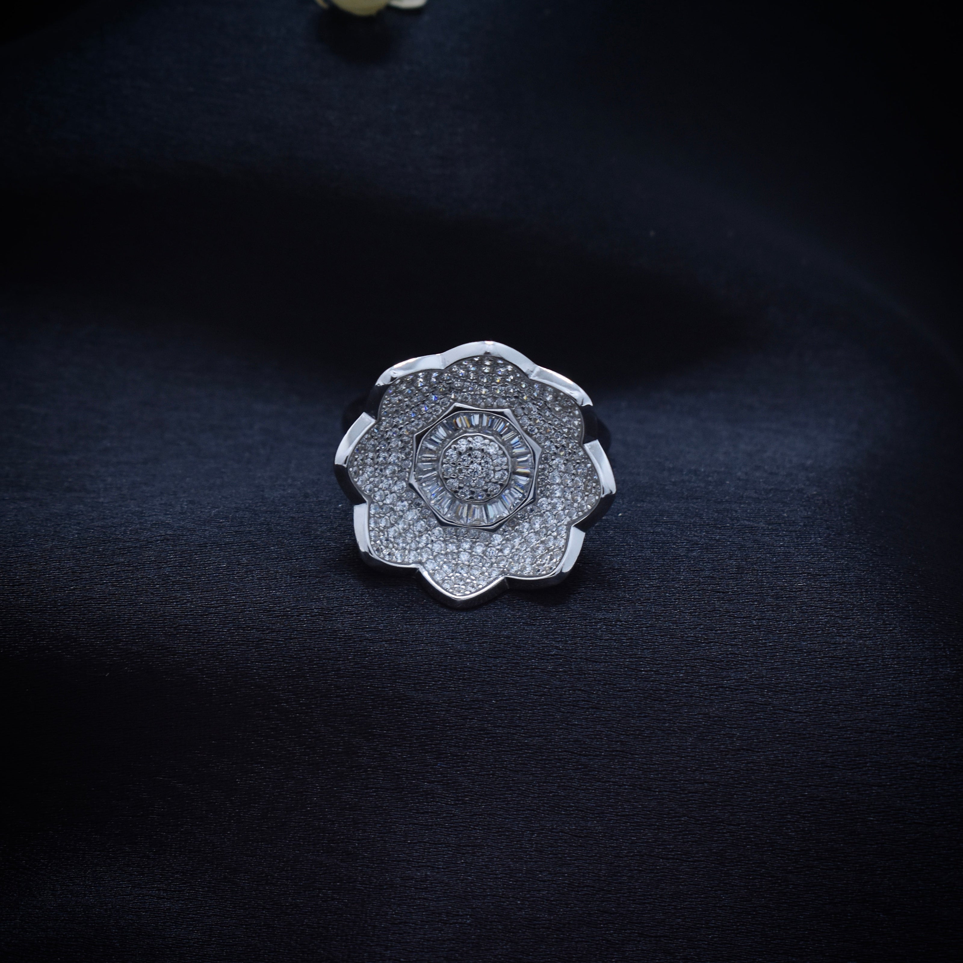 Silver Halo Bloom Ring