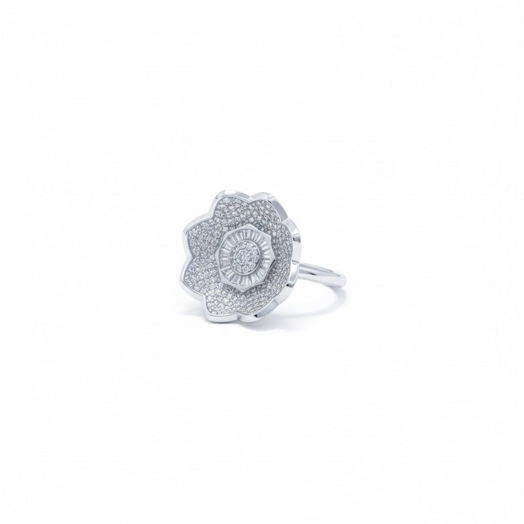 Silver Halo Bloom Ring