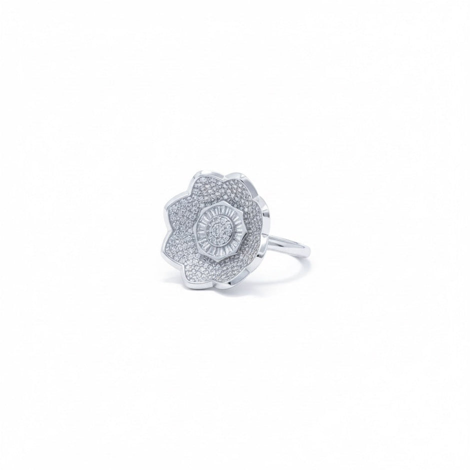 Silver Halo Bloom Ring