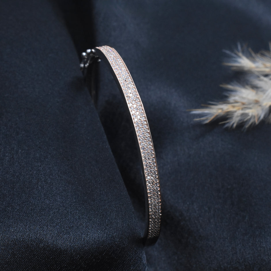 Two Tone Pave Bangle