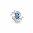 Emerald-Cut Blue Stone Multi-Row Statement Ring
