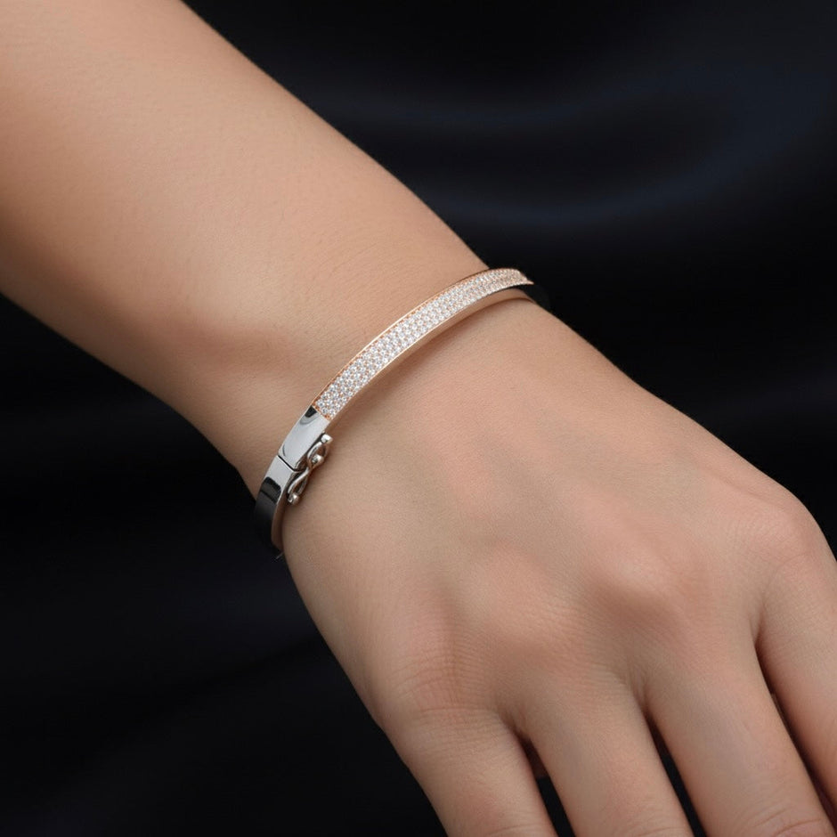 Slim Sparkle Silver Bracelet