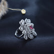 Adjustable Pink Stone Cocktail Ring