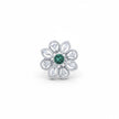 Adjustable Green Stone Floral Cocktail Ring